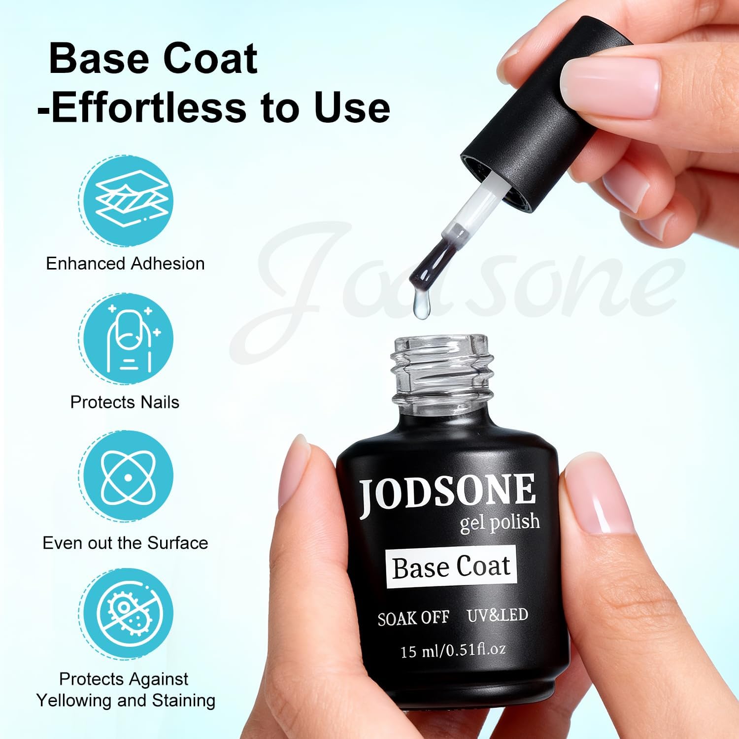 LÁMPARA UV LED JODSONE PARA UÑAS CON BASE COAT Y TOP COAT - 2