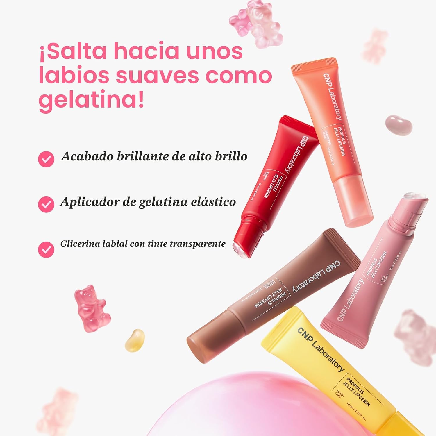 BRILLO DE LABIOS CNP PROPOLIS JELLY TINTED LIPCERIN 02 PINK DONUT 10ML - 5