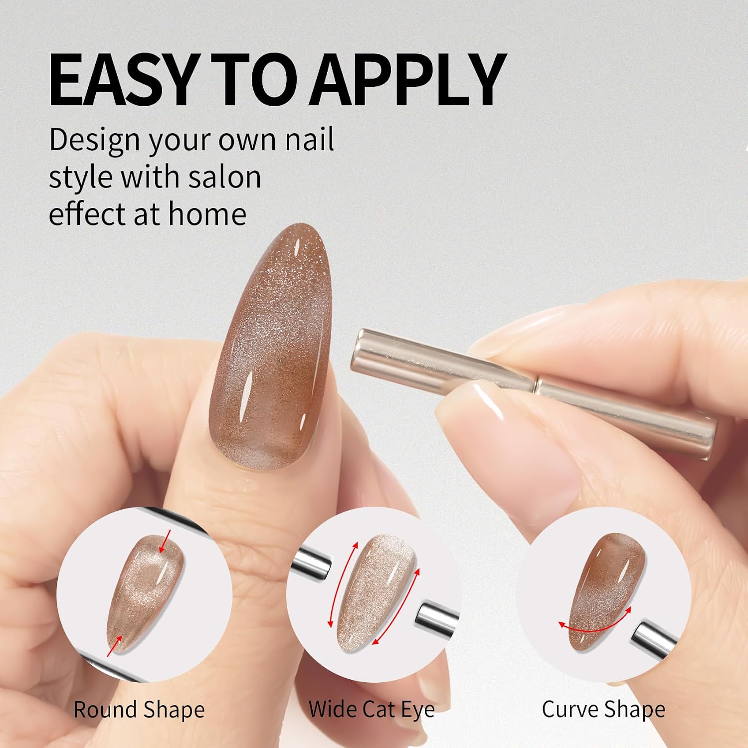 ESMALTE DE UÑAS GEL MAYCHAO CAT EYE 15ML NUDE CON EFECTO MAGNÉTICO - 5