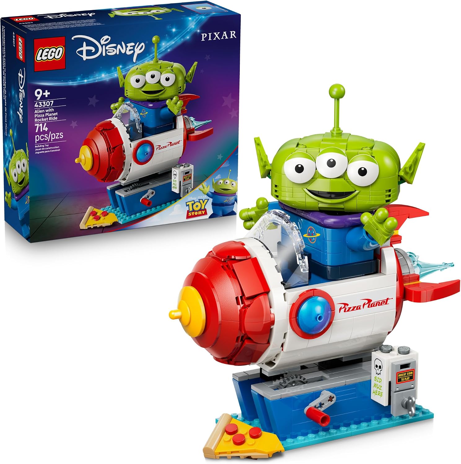LEGO DISNEY Y PIXAR TOY STORY ALIEN CON PIZZA PLANET ROCKET RIDE 43307 - 1