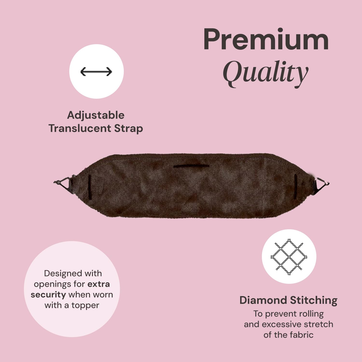 BANDA SUJETADORA TOPGRIP MILANO COLLECTION PARA PELUCAS Y POSTIZOS, TALLA GRANDE, COLOR MARRÓN - 5