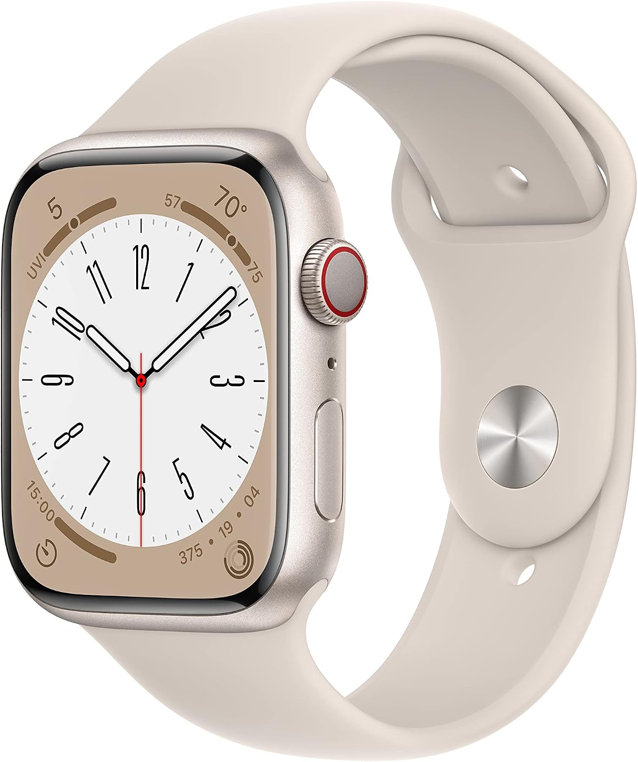 APPLE WATCH SERIES 8 GPS + CELLULAR 45MM CAJA ALUMINIO STARLIGHT CON SPORT BAND M/L REACONDICIONADO