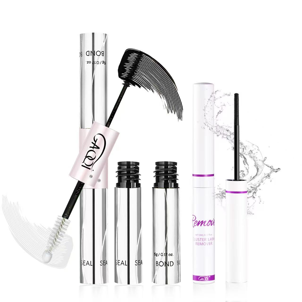 ADHESIVO Y REMOVEDOR PARA PESTAÑAS GAQQI LASH BOND AND SEAL, NEGRO, SET 10ML + 5ML - 1