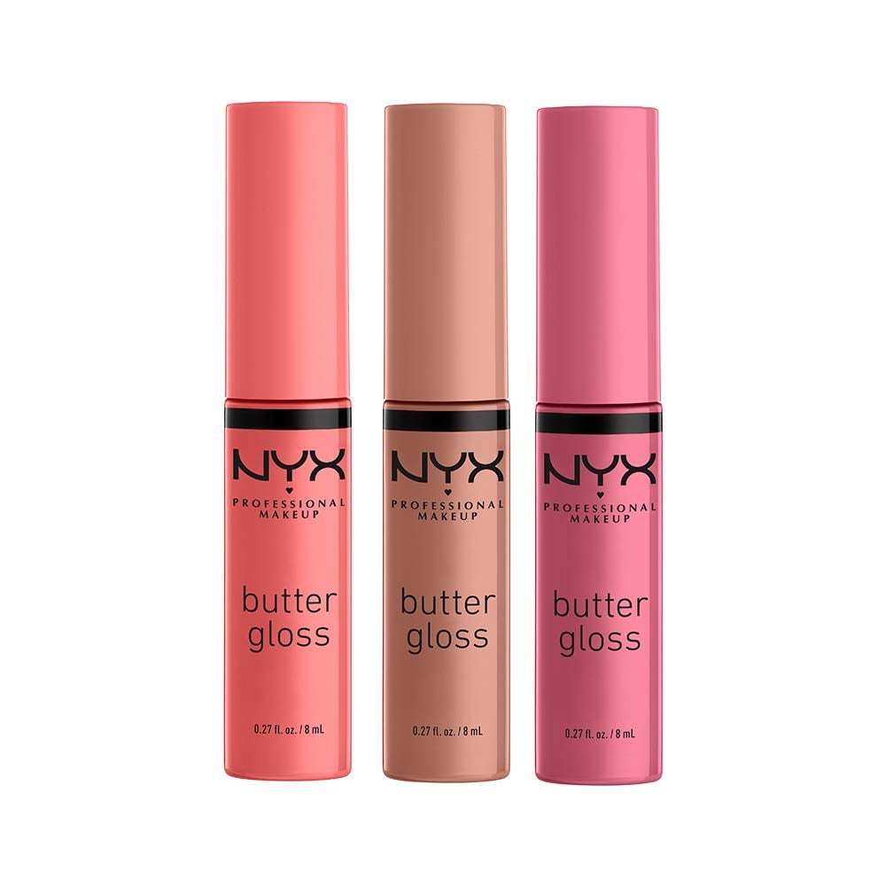 GLOSS DE LABIOS NYX PROFESSIONAL MAKEUP BUTTER GLOSS PACK DE 3 - ANGEL FOOD CAKE, CREME BRULEE, MADELEINE - 1