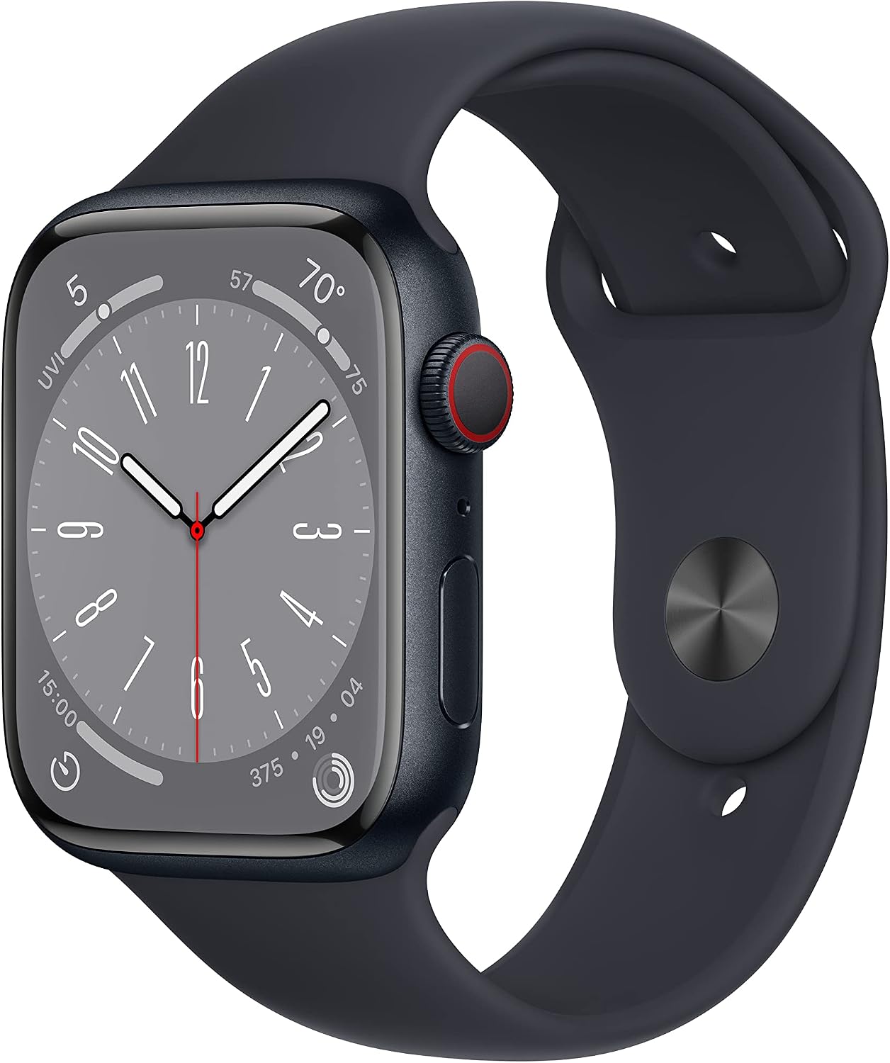 APPLE WATCH SERIES 8 GPS + CELLULAR 45MM CAJA ALUMINIO MIDNIGHT CON SPORT BAND S/M REACONDICIONADO