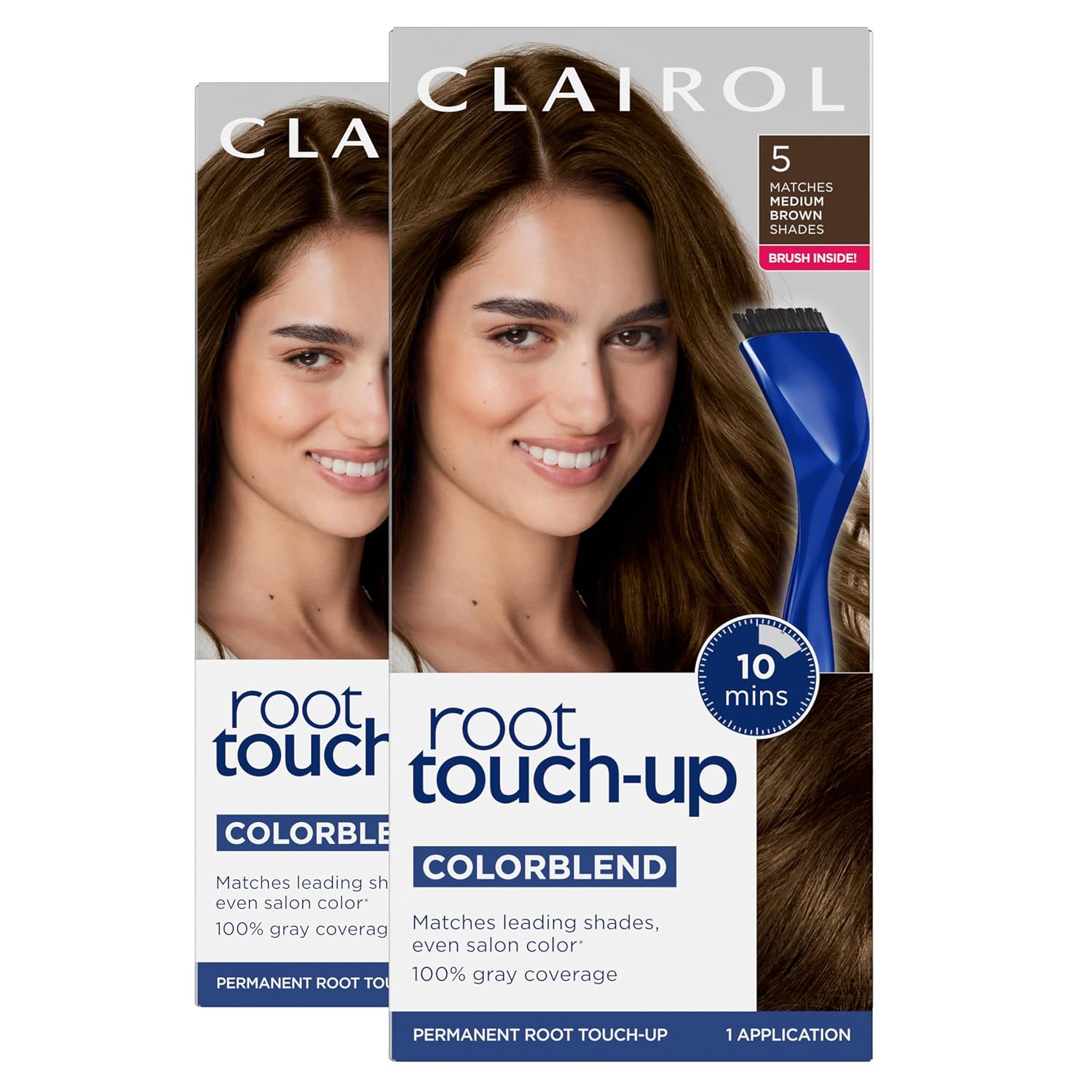 TINTURA PERMANENTE CLAIROL ROOT TOUCH UP CASTAÑO MEDIO 5, PACK DE 2 - 1