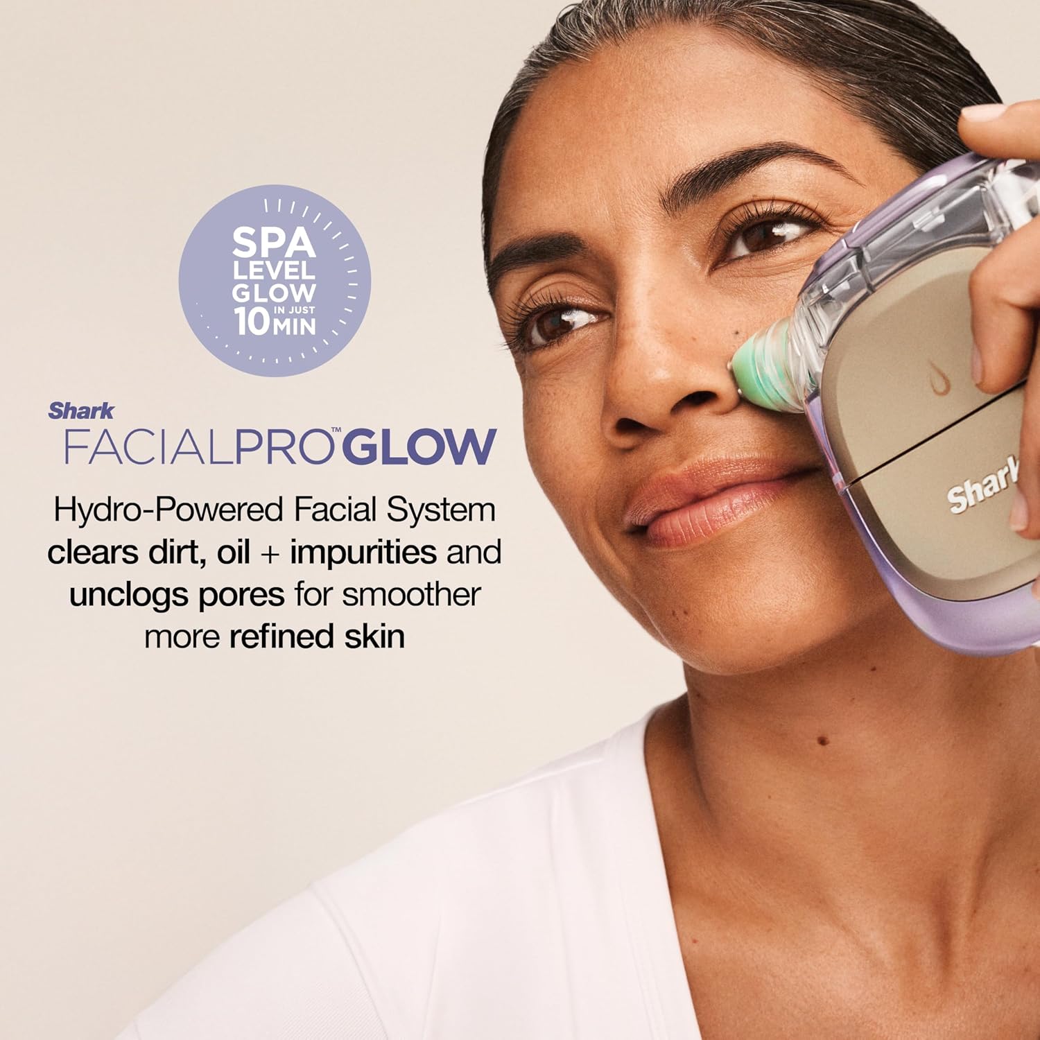 SHARK FACIALPRO GLOW + DEPUFFI 2-EN-1 FACIAL Y CONTRAST THERAPY FH320BK - 2
