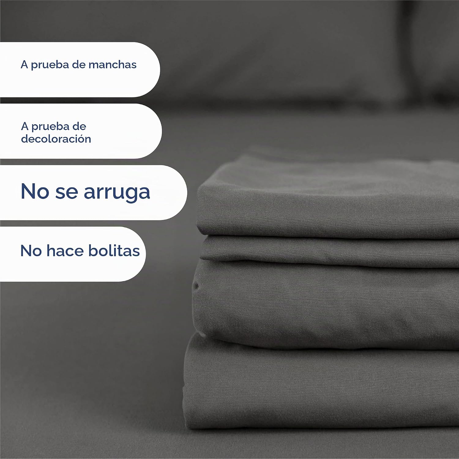JUEGO DE SÁBANAS SPLIT KING 5 PIEZAS MICROFIBRA CHARCOAL - 5