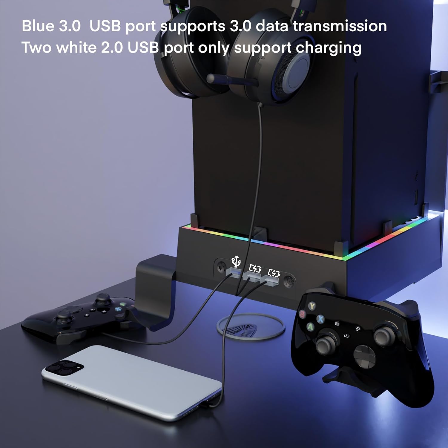 SOPORTE DE PARED CON VENTILADOR PARA XBOX SERIES X JDGPOKOO 4 EN 1 - 4