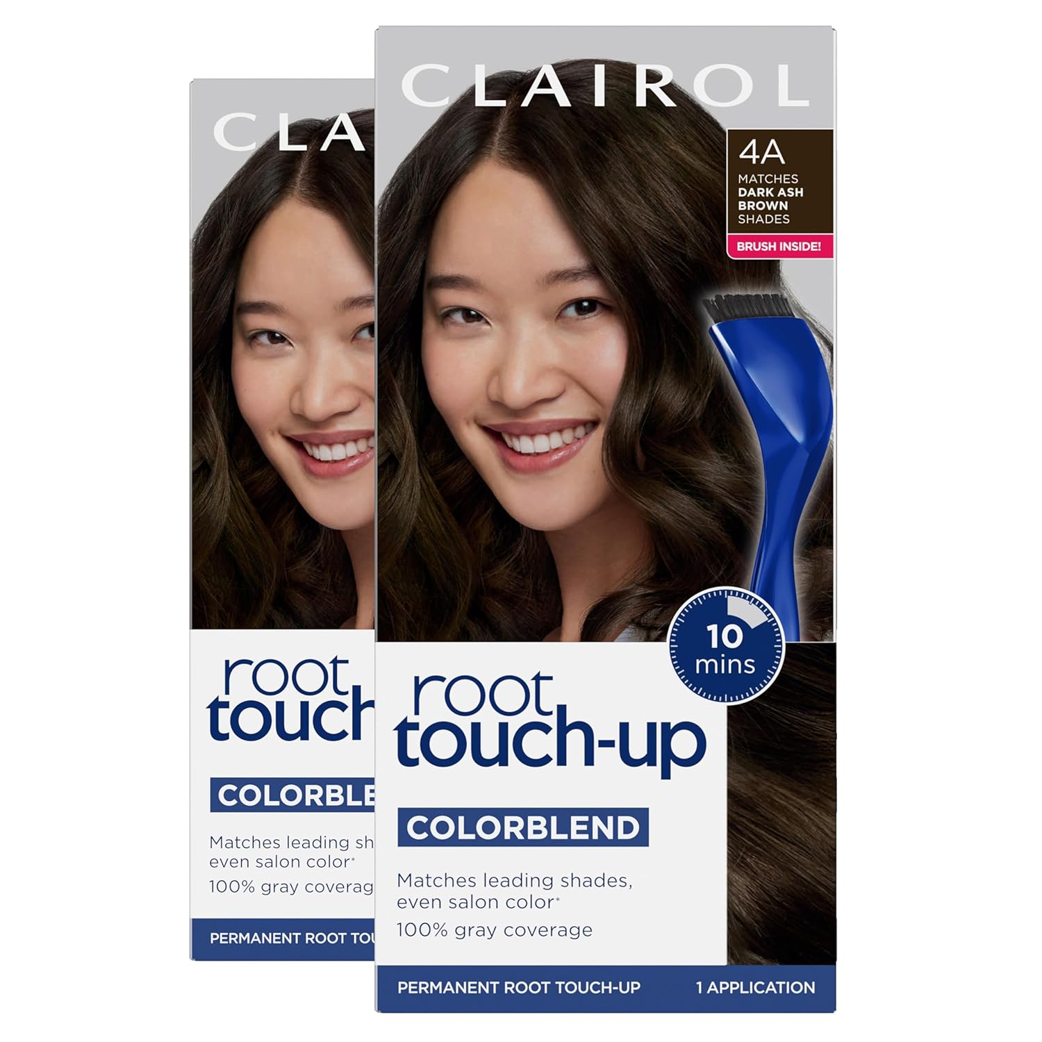 TINTURA PERMANENTE CLAIROL ROOT TOUCH UP 4A CASTAÑO OSCURO CENIZA PACK DE 2 - 1