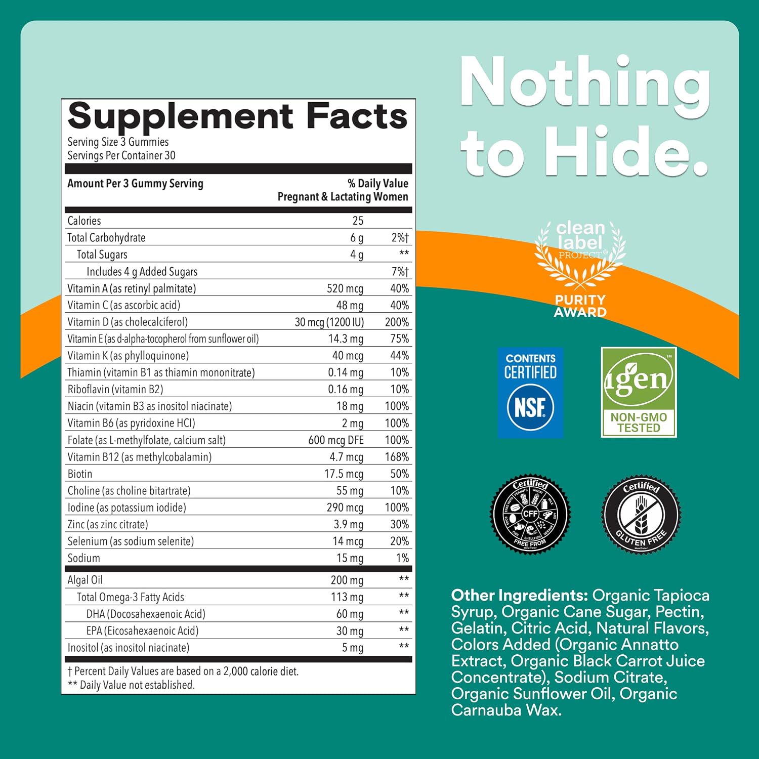 VITAMINAS PRENATALES SMARTYPANTS GOMITAS MULTIVITAMÍNICO 90 UNIDADES - 5