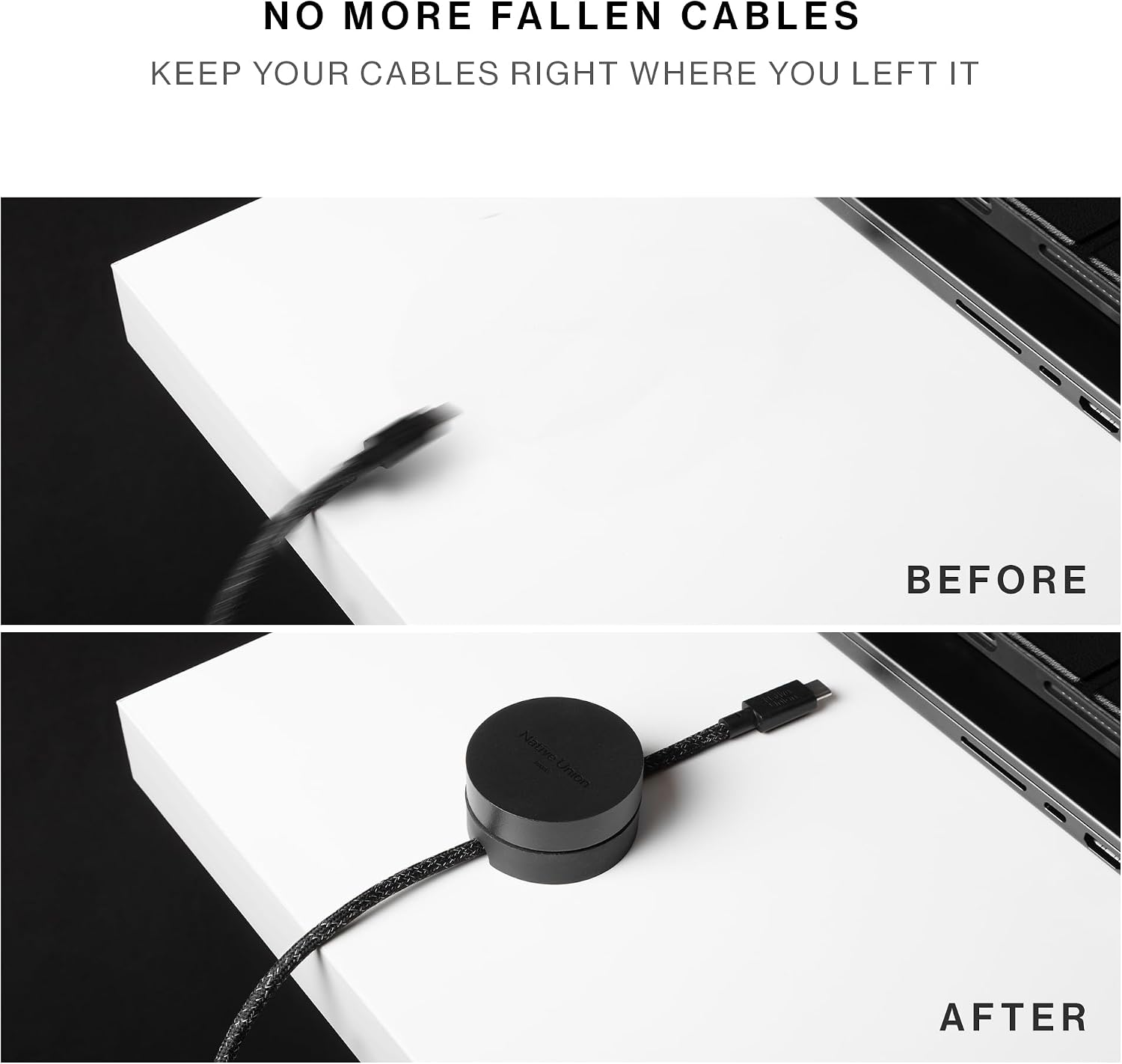 ORGANIZADOR DE CABLES NATIVE UNION WEIGHTER METAL Y SILICONA COLOR NEGRO - 2