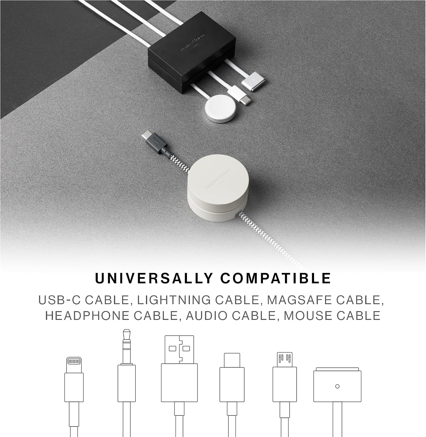 ORGANIZADOR DE CABLES NATIVE UNION WEIGHTER METAL Y SILICONA COLOR NEGRO - 3