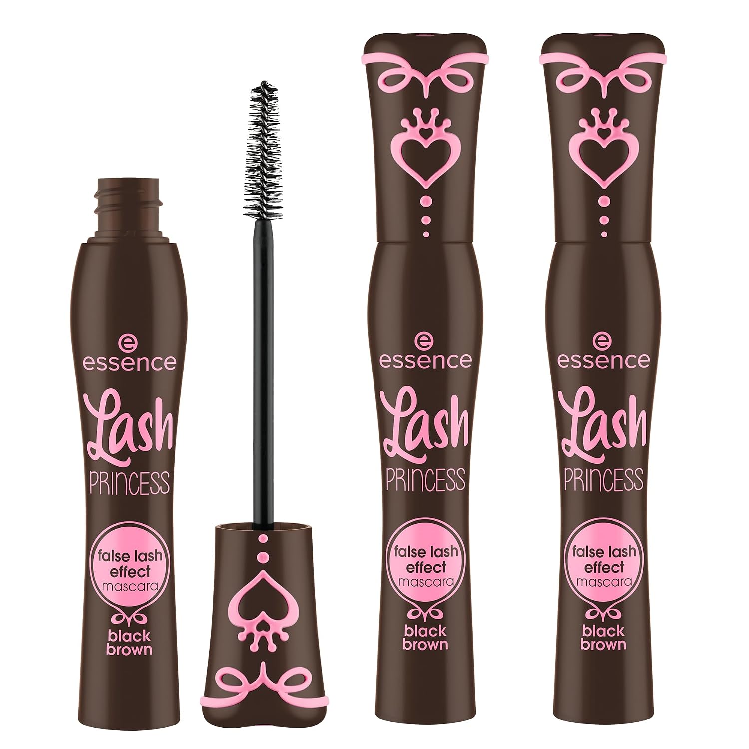 MÁSCARA DE PESTAÑAS ESSENCE LASH PRINCESS EFECTO PESTAÑAS FALSAS MARRÓN PACK 3 - 1