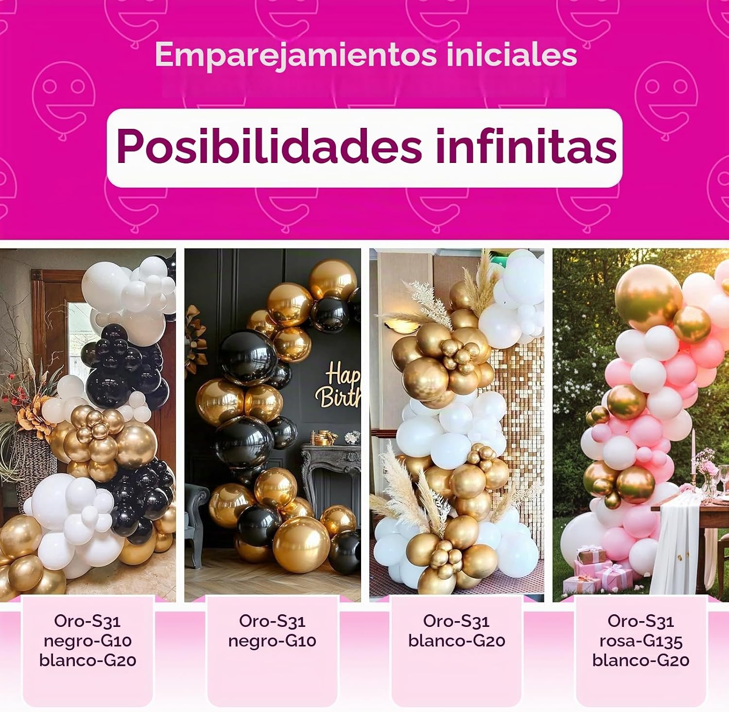 GLOBOS DE LÁTEX REDONDOS DORADOS METALIZADOS BEZENTE 36 PULGADAS 8 UNIDADES - 5