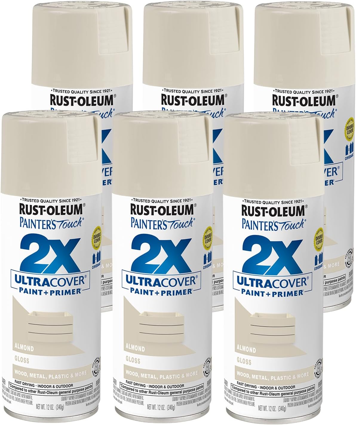 PINTURA EN SPRAY RUST-OLEUM PAINTER'S TOUCH 2X ULTRA COVER 12 OZ ALMENDRA BRILLO - 1