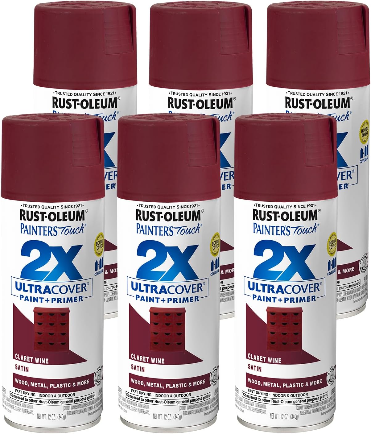 PINTURA EN SPRAY RUST-OLEUM PAINTER'S TOUCH 2X ULTRA COVER 12 OZ BURDEO SATINADO - 1