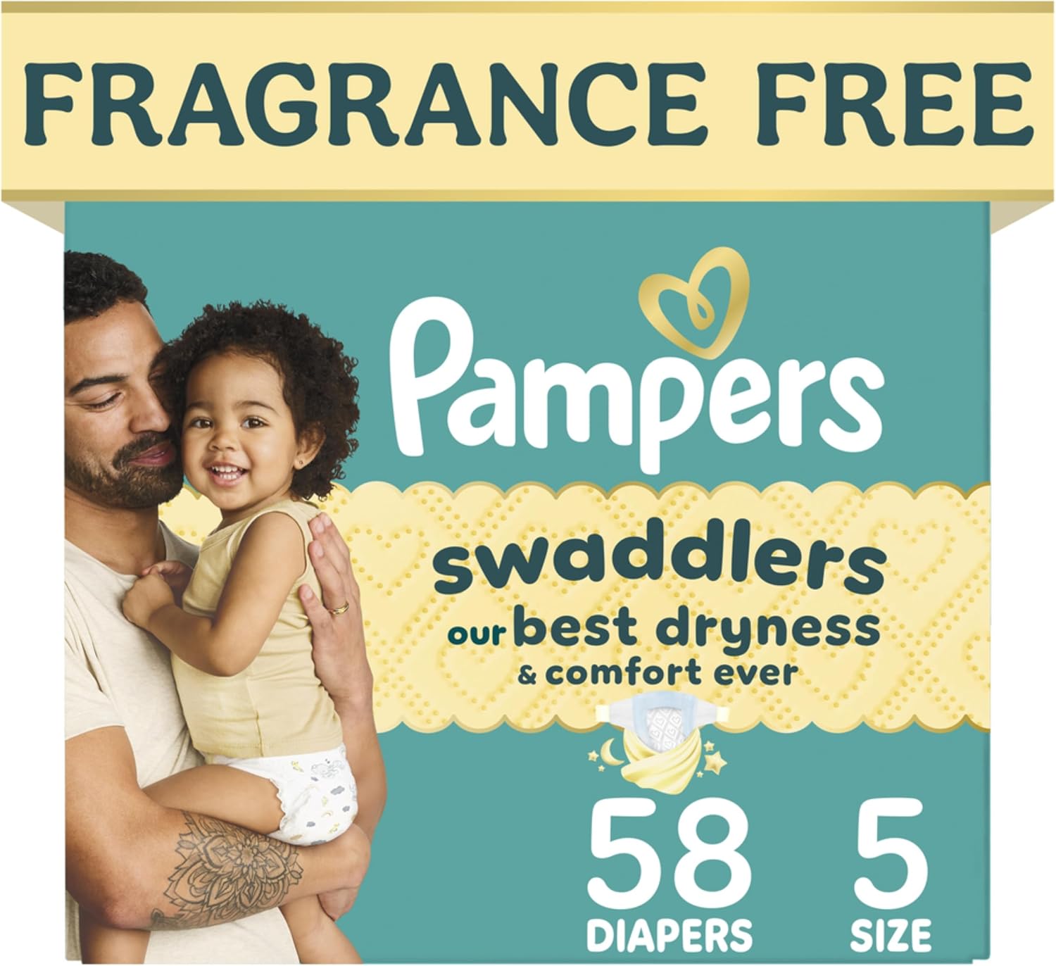 PAÑALES PAMPERS SWADDLERS TALLA 5 (20-37 LBS) 58 UNIDADES - 1