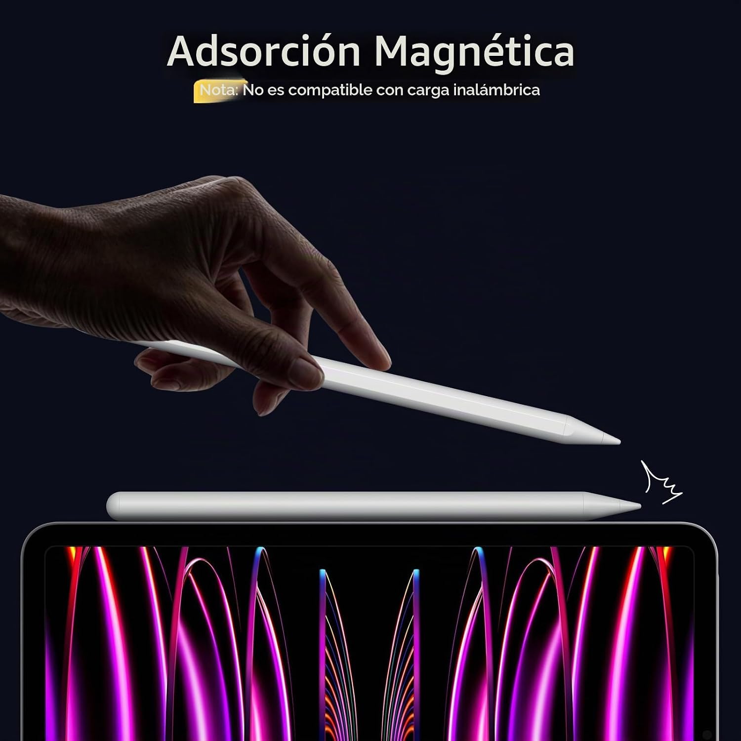 LÁPIZ STYLUS JAMJAKE PARA IPAD 6ª A 11ª GENERACIÓN CARGA RÁPIDA RECHAZO DE PALMA BLANCO - 5