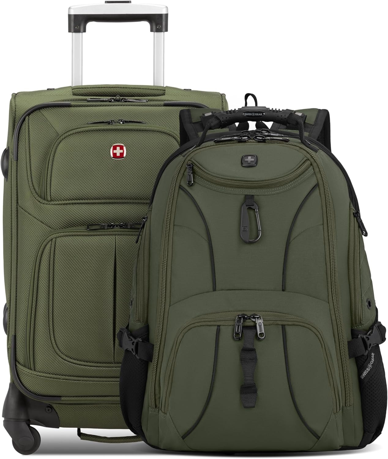 SET DE VIAJE SWISSSGEAR SION MALETA EXPANDIBLE CON MOCHILA SCANSMART 2 PIEZAS VERDE - 1