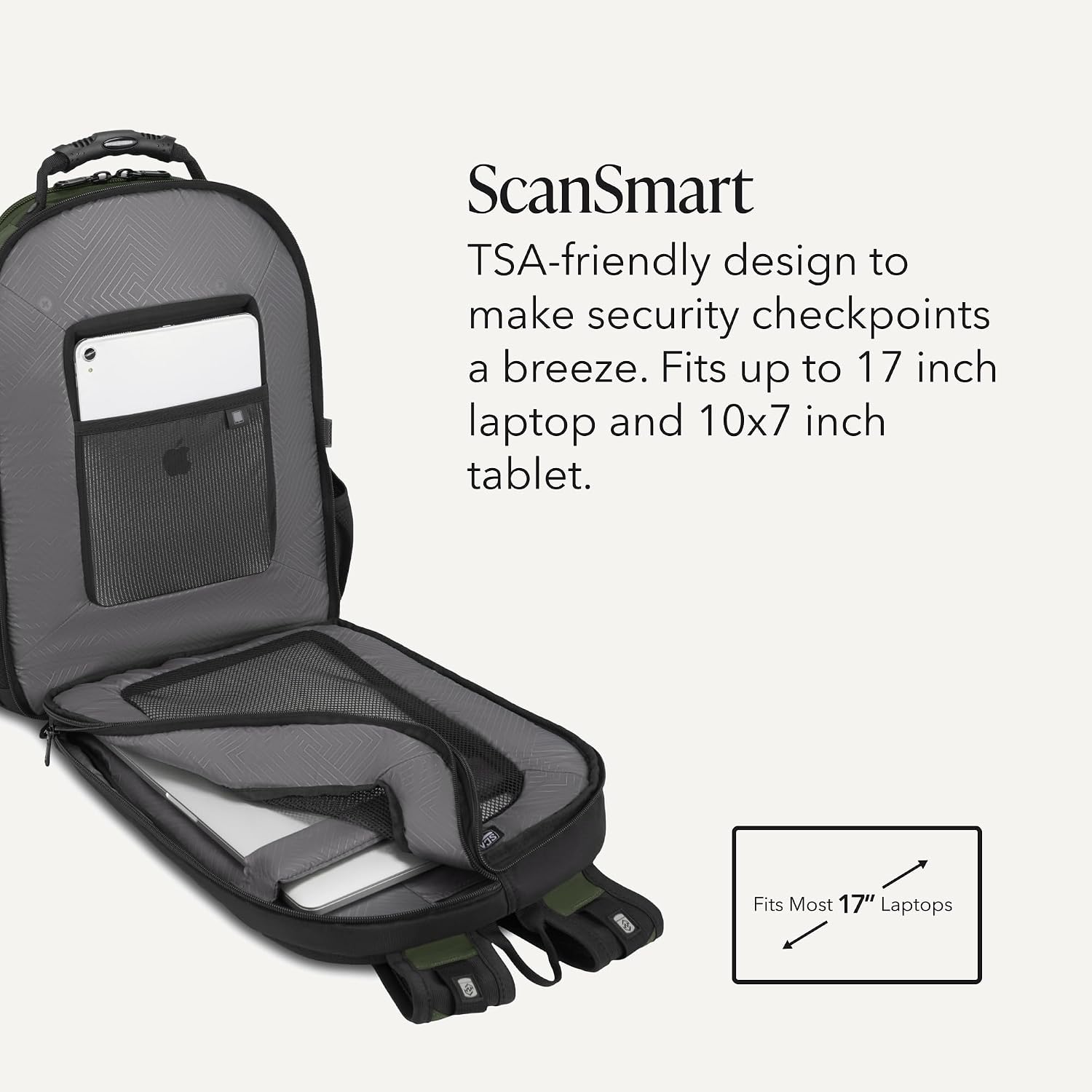 SET DE VIAJE SWISSSGEAR SION MALETA EXPANDIBLE CON MOCHILA SCANSMART 2 PIEZAS VERDE - 4