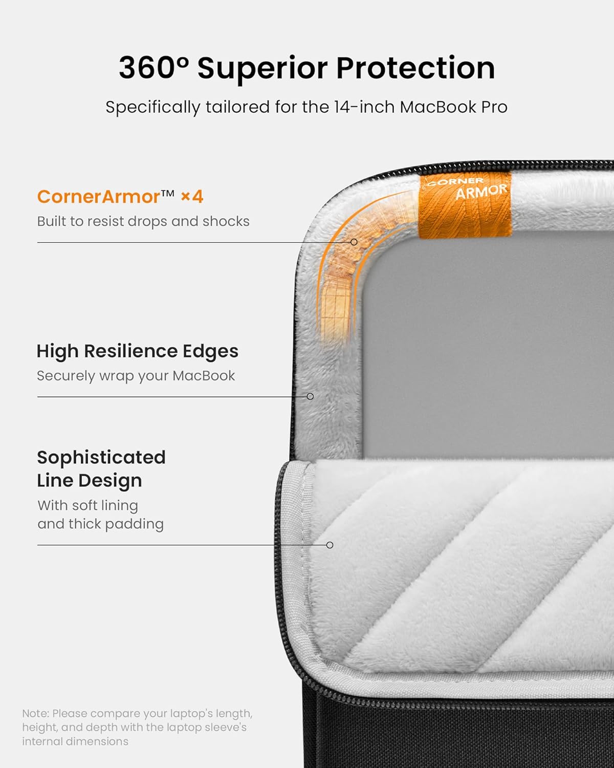 FUNDA PARA LAPTOP TOMTOC 360° PROTECTIVE PARA MACBOOK PRO 14 PULGADAS - 4