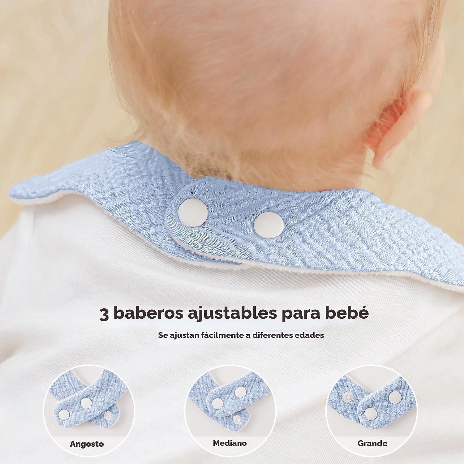 BABERO BEARMOSS MUSLIN ALGODÓN AZUL VERDOSO PACK 6 PIEZAS - 5