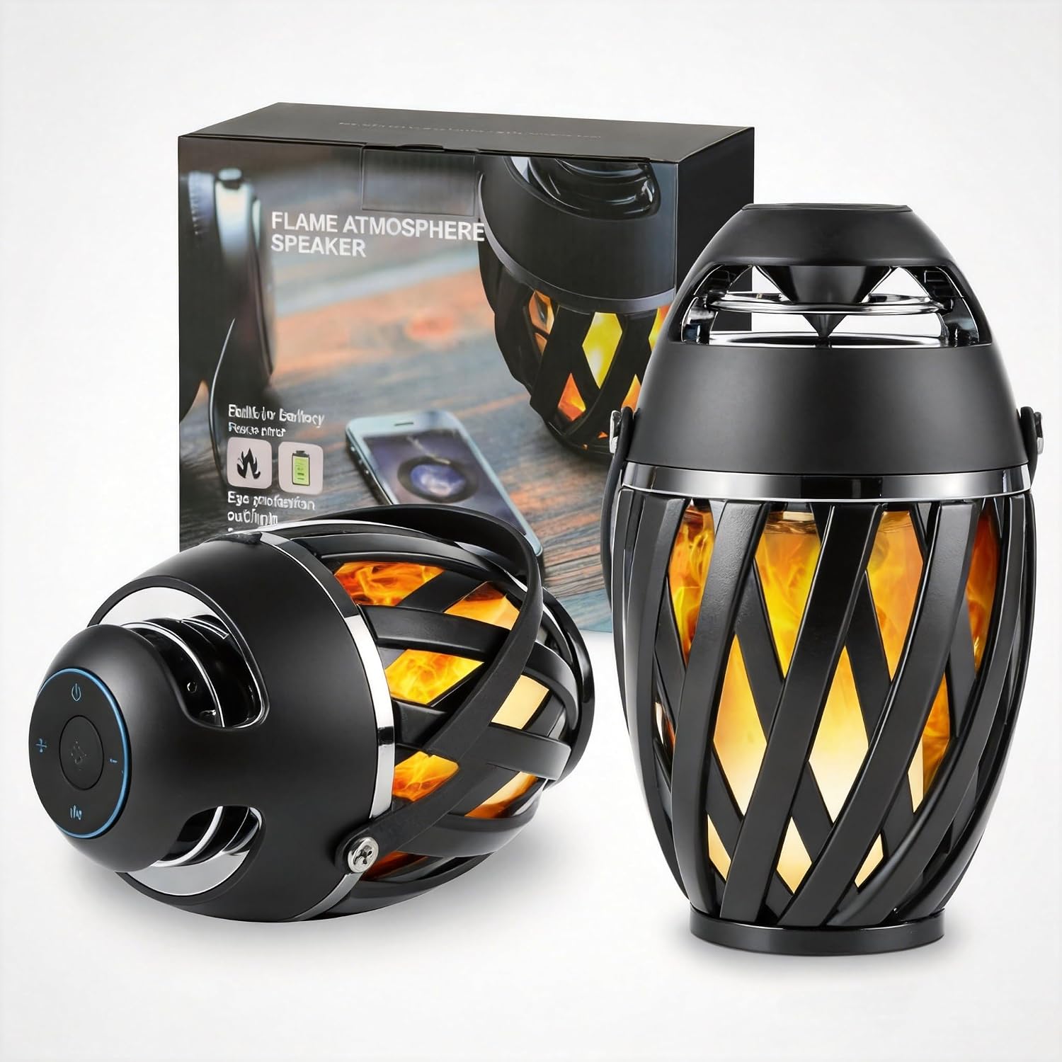PARLANTE BLUETOOTH INSSISAIN WATERPROOF CON LUZ LED LLAMA PACK 2 UNIDADES - 1