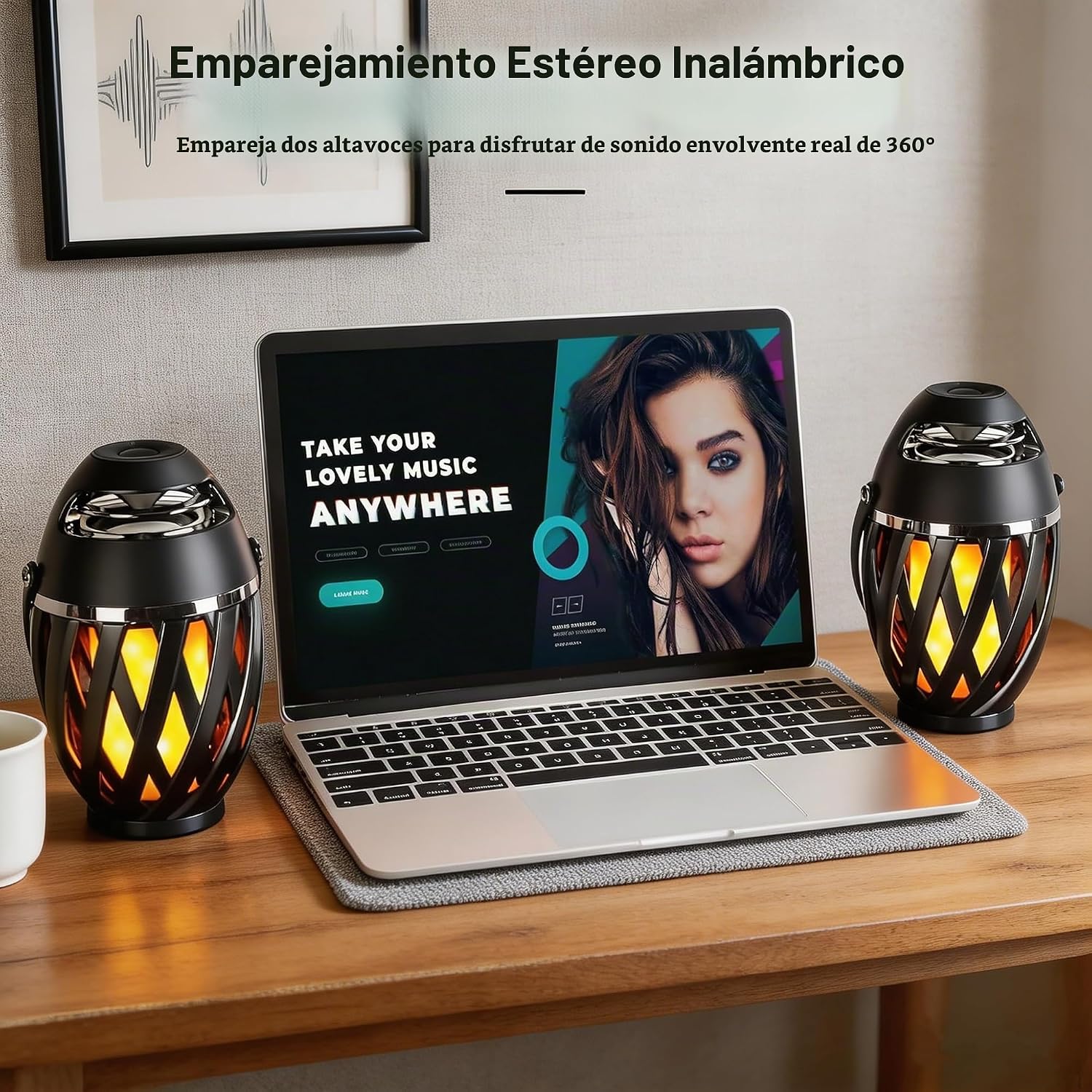 PARLANTE BLUETOOTH INSSISAIN WATERPROOF CON LUZ LED LLAMA PACK 2 UNIDADES - 4