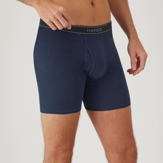 BOXERS PARA HOMBRE HANES 12 UNIDADES AZUL MARINO Y NEGRO - 3