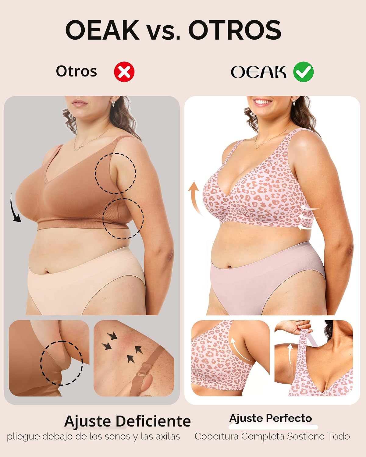 SOSTÉN MUJER OEAK JESSCIA PUSH UP SIN ARO ROSA - 4