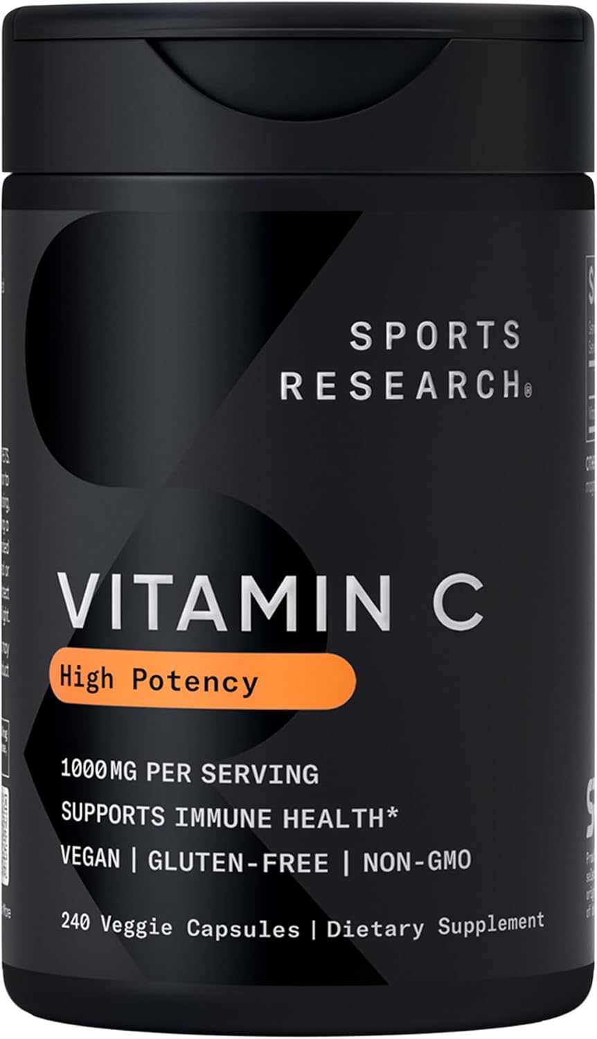 VITAMINA C SPORTS RESEARCH HIGH POTENCY 1000MG 240 CÁPSULAS VEGETALES - 1
