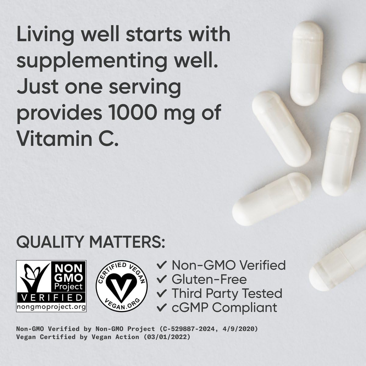 VITAMINA C SPORTS RESEARCH HIGH POTENCY 1000MG 240 CÁPSULAS VEGETALES - 4