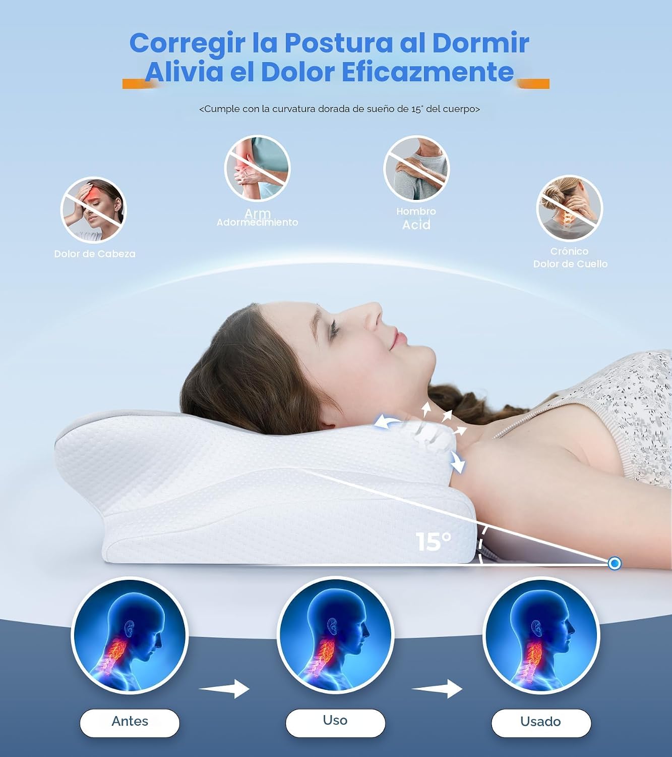 ALMOHADA TERAPÉUTICA COZYPLAYER ULTRA PAIN RELIEF CON ESPUMA VISCOELÁSTICA Y FUNDA REFRESCANTE - 3
