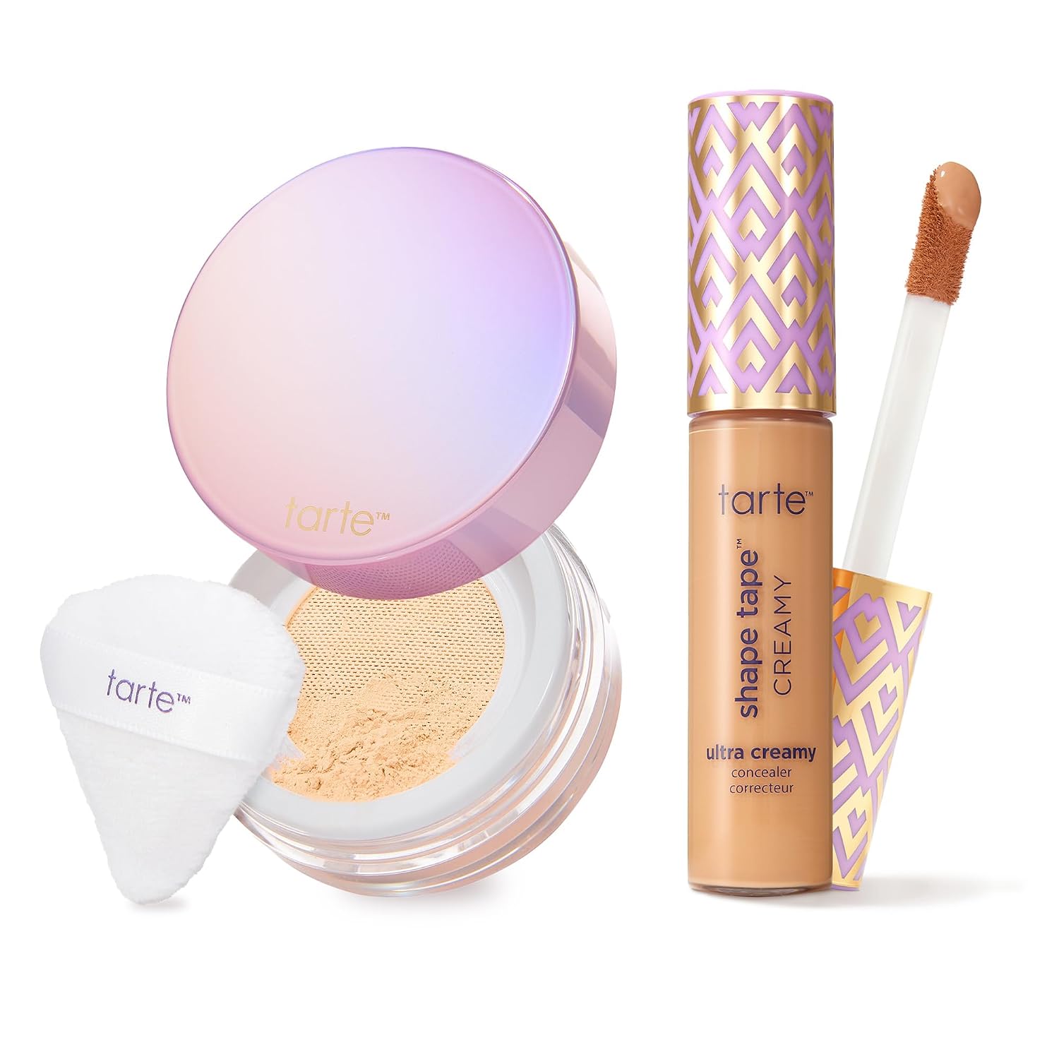CORRECTOR Y POLVO FIJADOR TARTE SHAPE TAPE CREAMY CONCEALER AND CREASELESS SETTING POWDER - 1