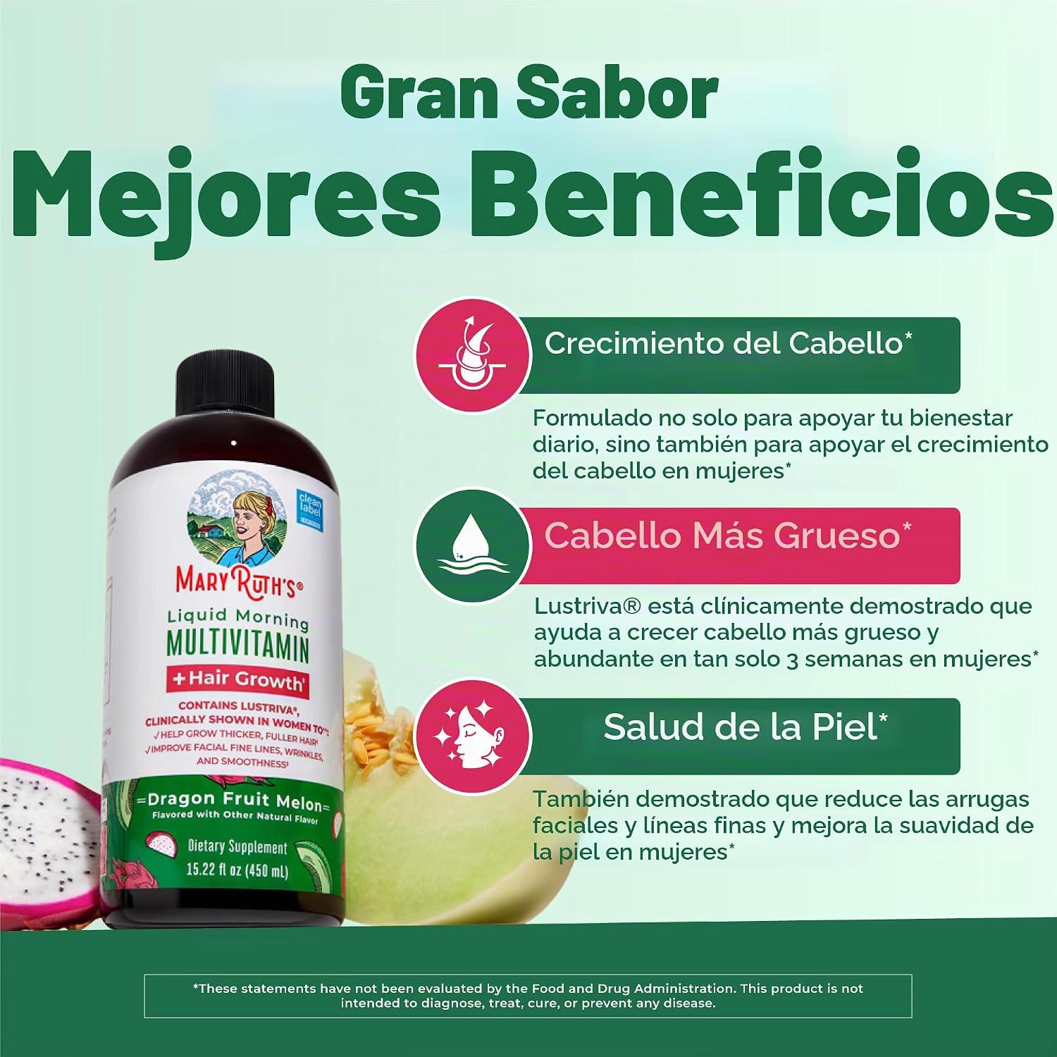 MULTIVITAMÍNICO LÍQUIDO MARYRUTH'S HAIR GROWTH 15OZ - 4