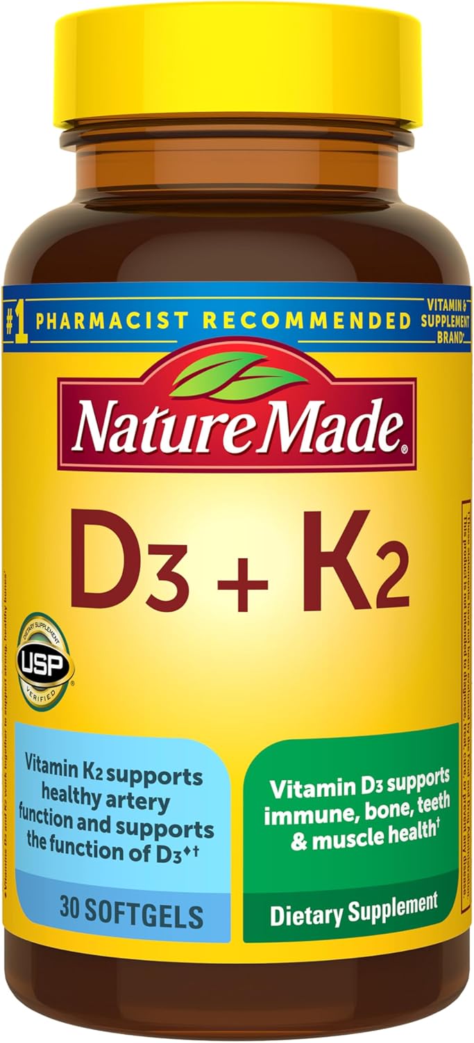 SUPLEMENTO VITAMINA D3 K2 NATURE MADE 5000 UI 30 CÁPSULAS BLANDAS - 1