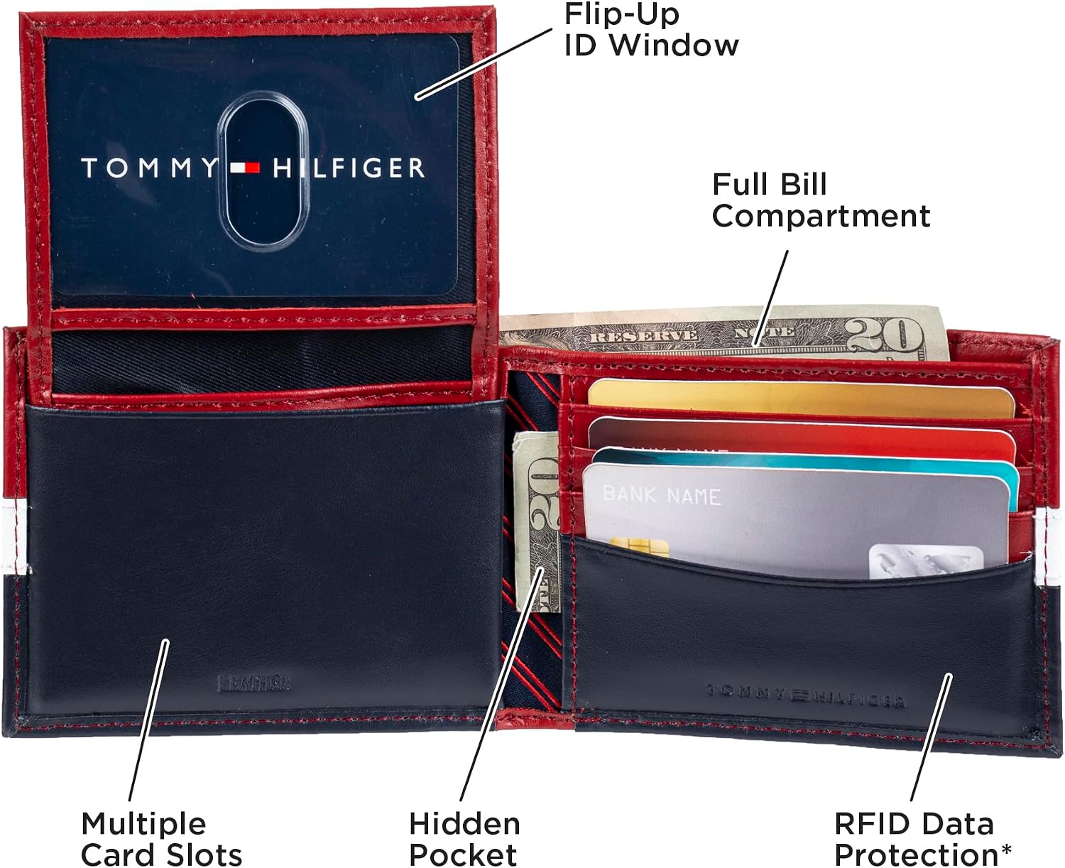 BILLETERA PARA HOMBRE TOMMY HILFIGER ORSON DE CUERO CON RFID Y TARJETERO REMOVIBLE - 5