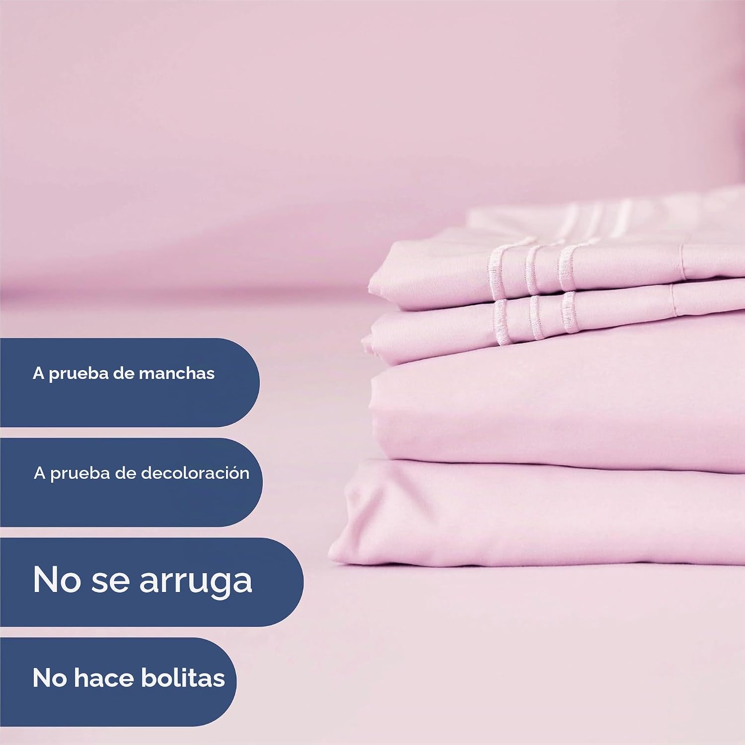 JUEGO DE SÁBANAS 5 PIEZAS CGK UNLIMITED SPLIT KING SIZE ROSADO CLARO - 5