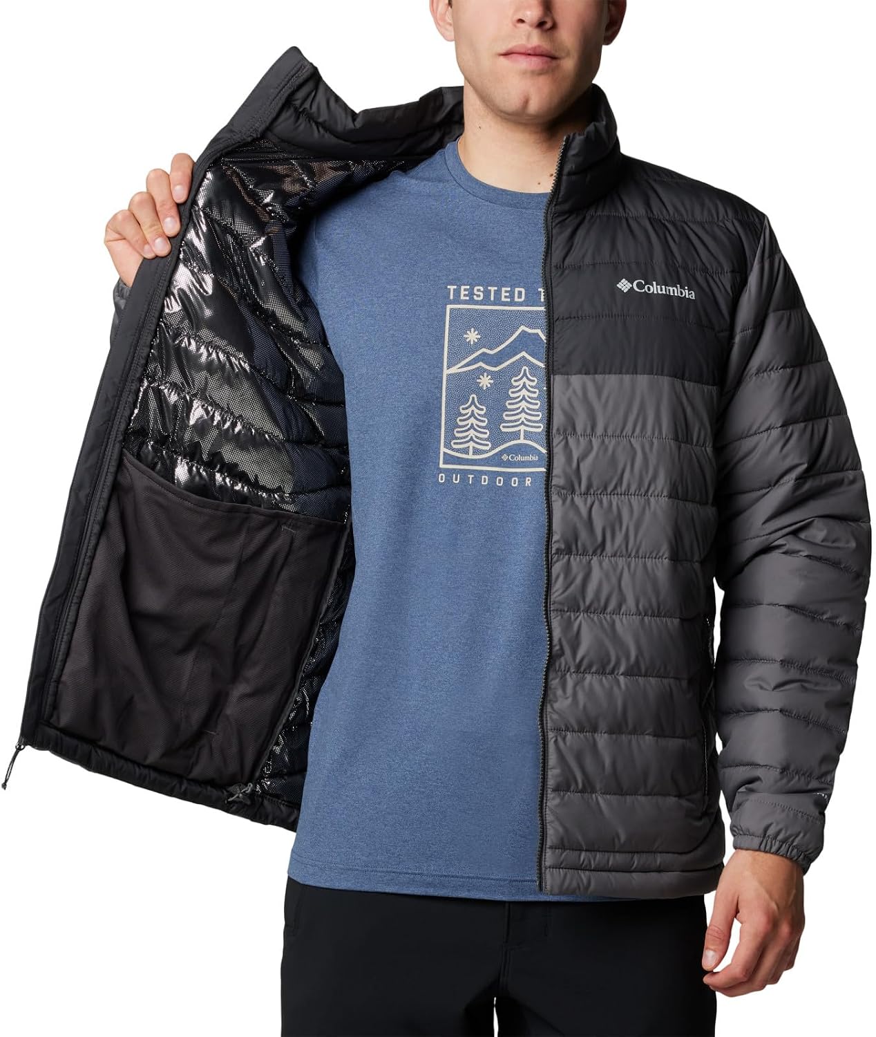 CHAQUETA PARA HOMBRE COLUMBIA POWDER LITE II GRIS CIUDAD/TIBURÓN - 5