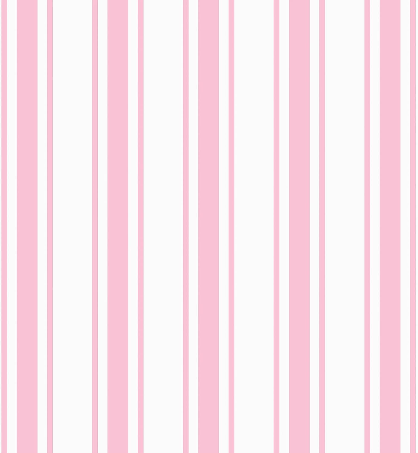 PAPEL MURAL AUTOADHESIVO VEELIKE RAYAS ROSA Y BLANCO 17.7' X 354' - 1