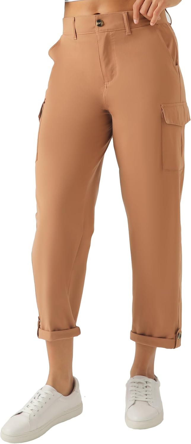 PANTALÓN CAPRI CARGO LIGERO PARA MUJER XINGPAOZHE MARRÓN MOCA - 5