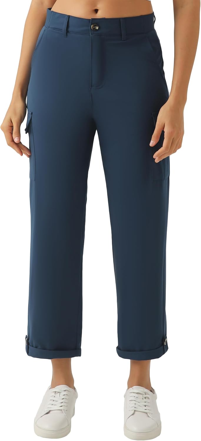 PANTALÓN CAPRI CARGO LIVIANO PARA MUJER XINGPAOZHE AZUL OSCURO - 1