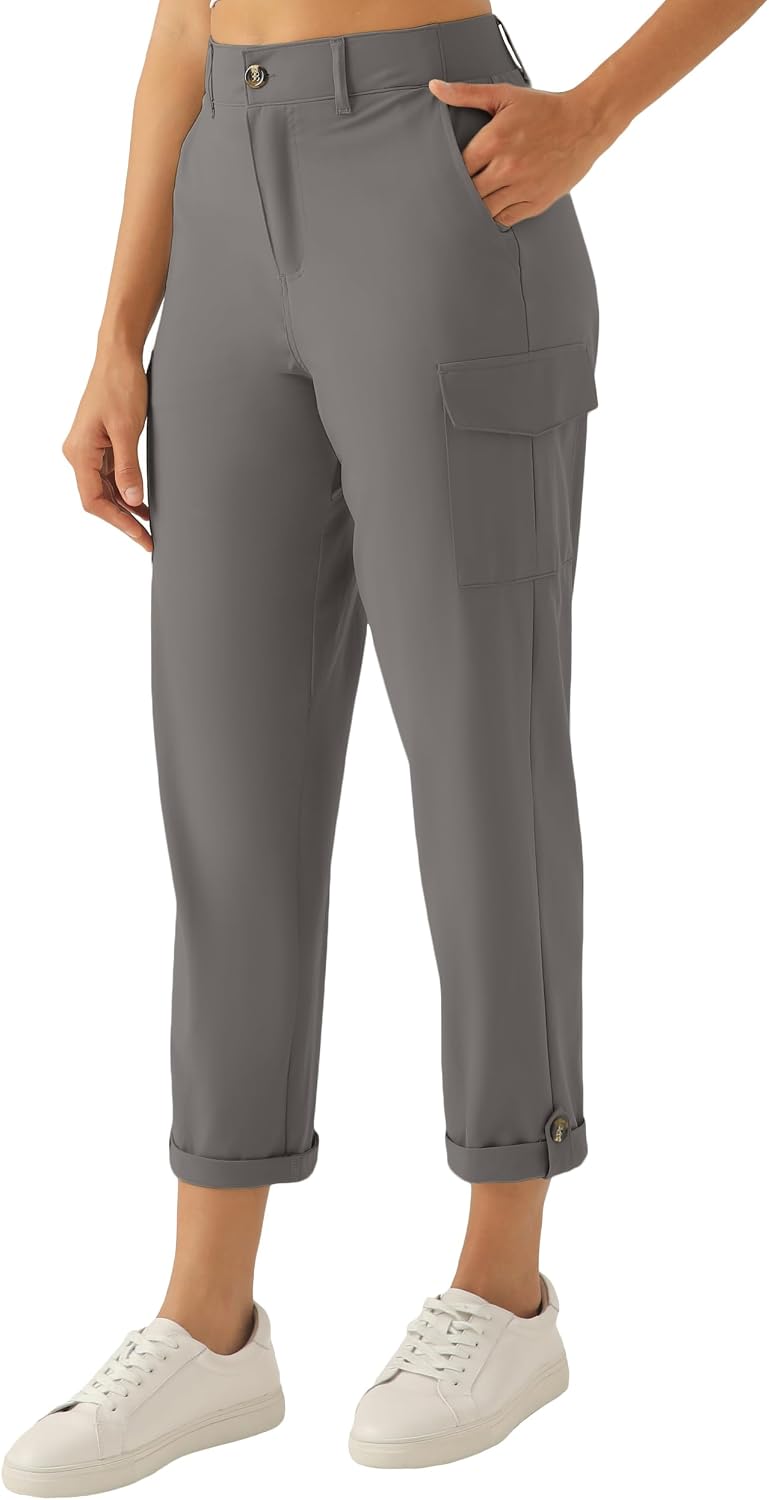 PANTALÓN CAPRI CARGO LIGERO PARA MUJER XINGPAOZHE GRIS CARBÓN - 4