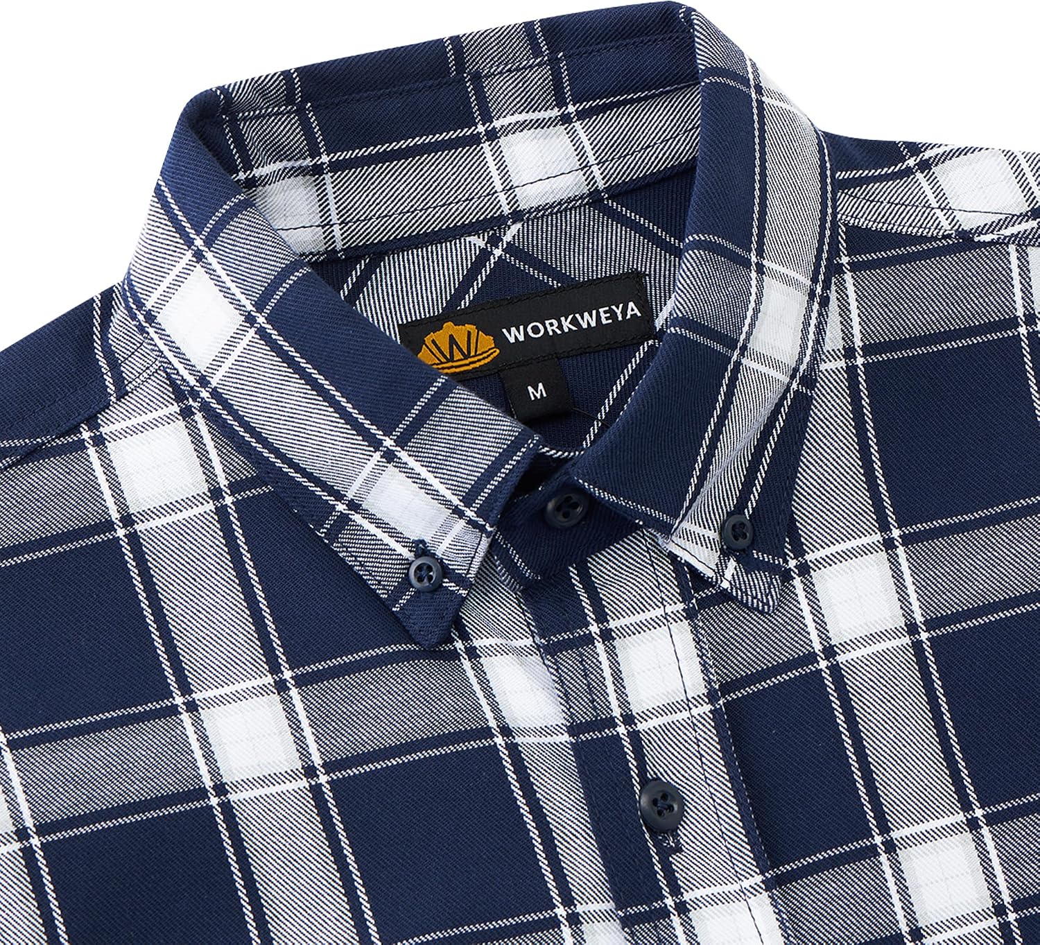 CAMISA DE TRABAJO WORKWEYA RESISTENTE A LA LLAMA 6.5OZ CUADROS AZUL MARINO CAT2 NFPA2112 - 4
