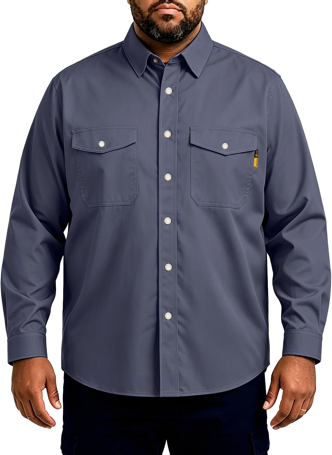 CAMISA DE TRABAJO WORKWEYA RESISTENTE A LA LLAMA 6.5OZ CUADROS GRIS OSCURO CAT2 NFPA2112 - 1