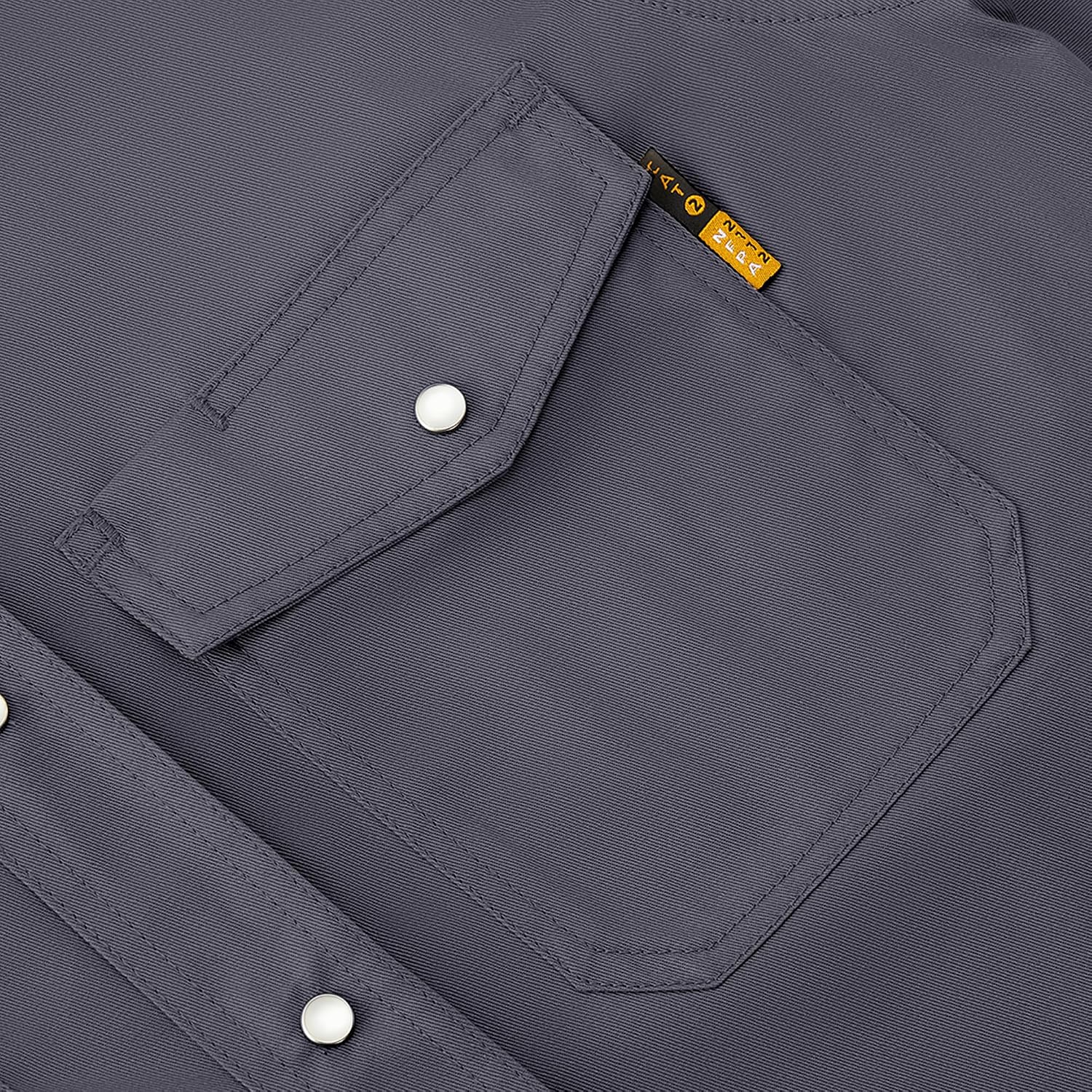 CAMISA DE TRABAJO WORKWEYA RESISTENTE A LA LLAMA 6.5OZ CUADROS GRIS OSCURO CAT2 NFPA2112 - 5