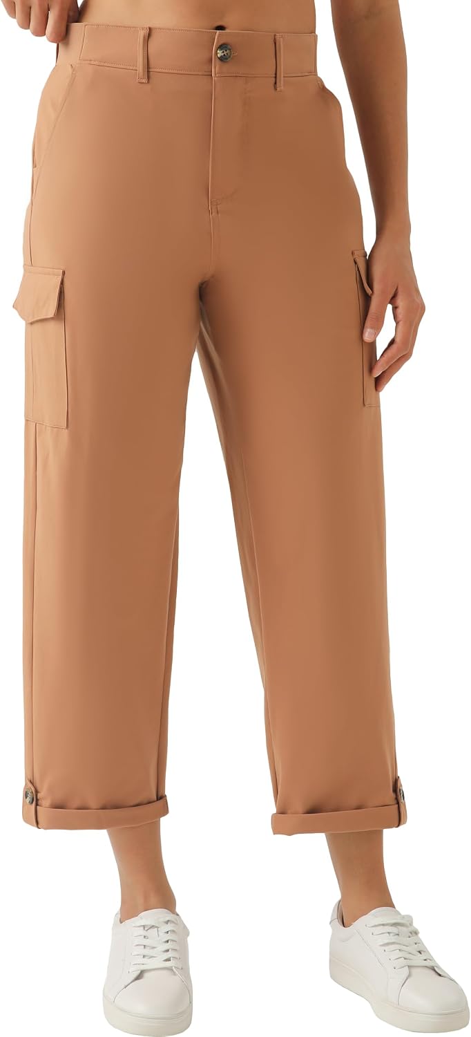 PANTALÓN CAPRI CARGO LIGERO PARA MUJER XINGPAOZHE MARRÓN MOCA - 4