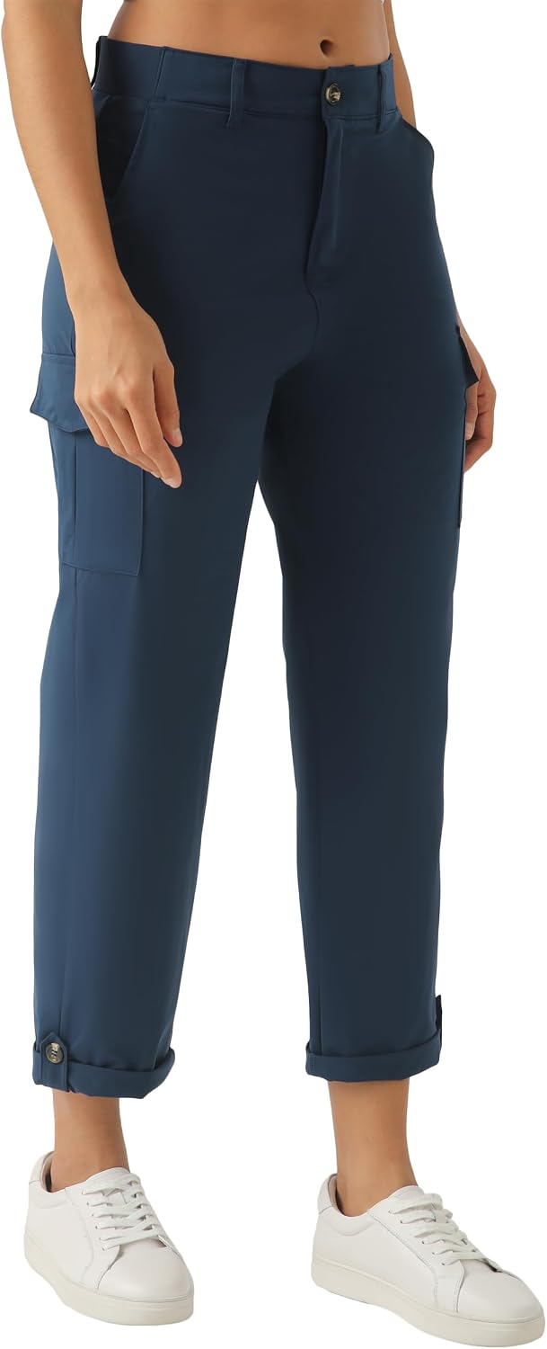 PANTALÓN CAPRI CARGO LIGERO PARA MUJER XINGPAOZHE AZUL OSCURO - 5