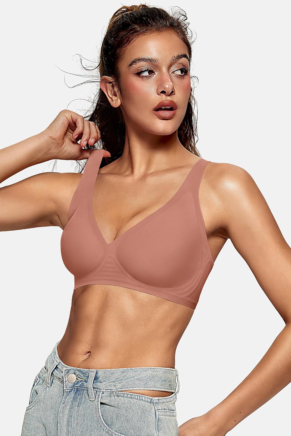 SOSTÉN MUJER OEAK AASHENV SIN VARILLAS ROSA POLVORIENTO - 4